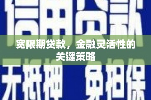 芎林宽限期贷款，金融灵活性的关键策略