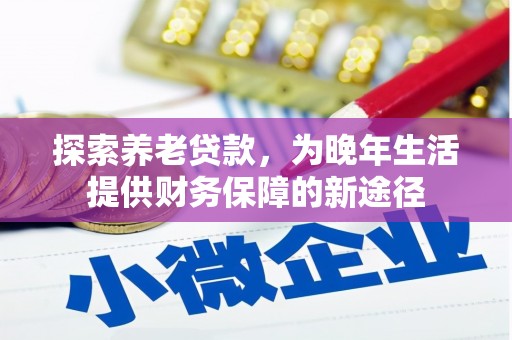 庄浪探索养老贷款，为晚年生活提供财务保障的新途径