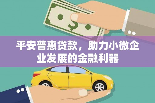清远平安普惠贷款，助力小微企业发展的金融利器