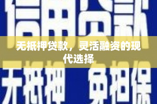 中寮无抵押贷款，灵活融资的现代选择