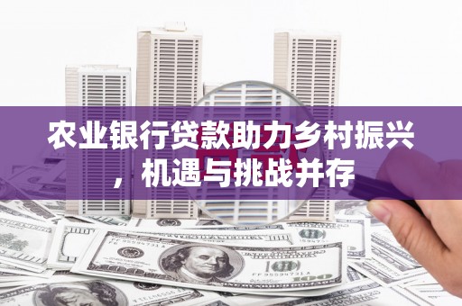 鼎湖农业银行贷款助力乡村振兴，机遇与挑战并存